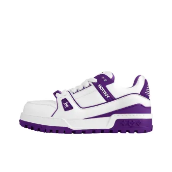 LOUIS VUITTON Trainer Maxi Little Chubby Ding Low Top Skateboard Shoes Unisex White Purple