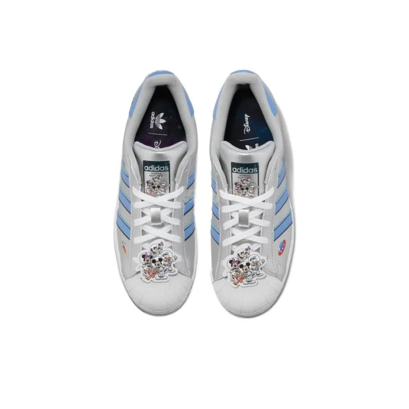 Adidas Superstar X Disney Shoes 'Metal Silver Blue'-3