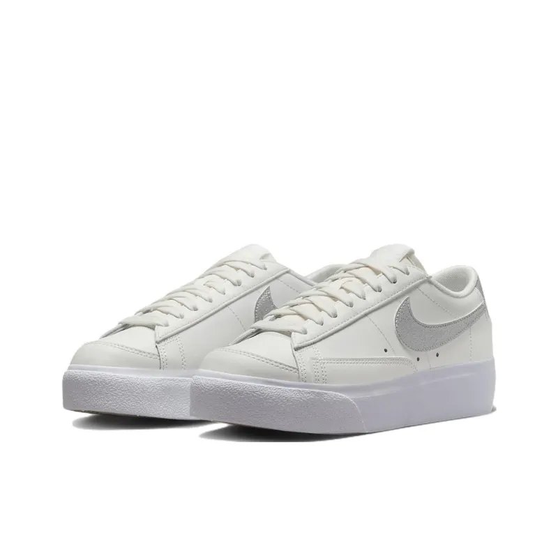 Nike Blazer Low Platform 'Summit White Sail White Metallic Silver' Women's-2