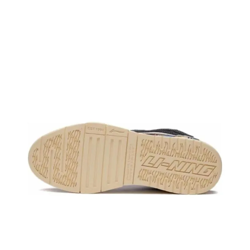 LiNing Wave Pro Anti Slip Wear Resistant Low Top Skateboard Shoes Women's White Black-4