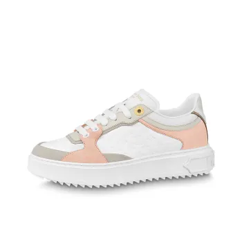 LOUIS VUITTON Time Out Slip Resistant Low Top Casual Shoes Women's White