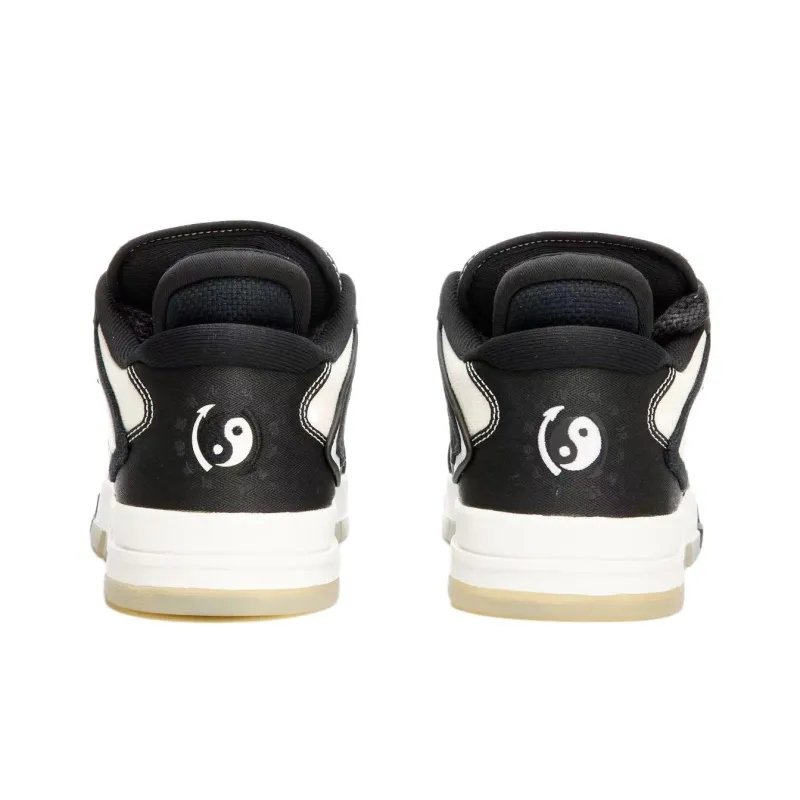 LIXIAOLONG x LiNing Wave Pro Anti Slip Wear Resistant Low Top Skateboard Shoes Men's Black White-3