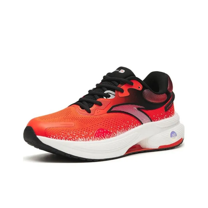 Anta C100 Cushioned Anti-Slip Wear-Resistant Breathable Lightweight Low-Top Running Shoes Men's Orange White Black-1