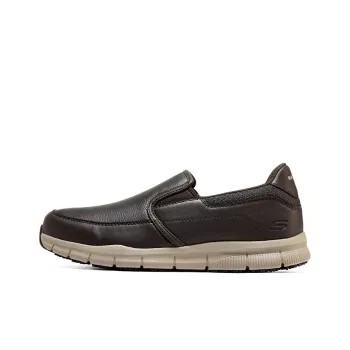 Skechers Relaxed Fit Work Slip on Non slip Wear resistant Shock Absorption Low Top Casual Shoes Men's Chocolate