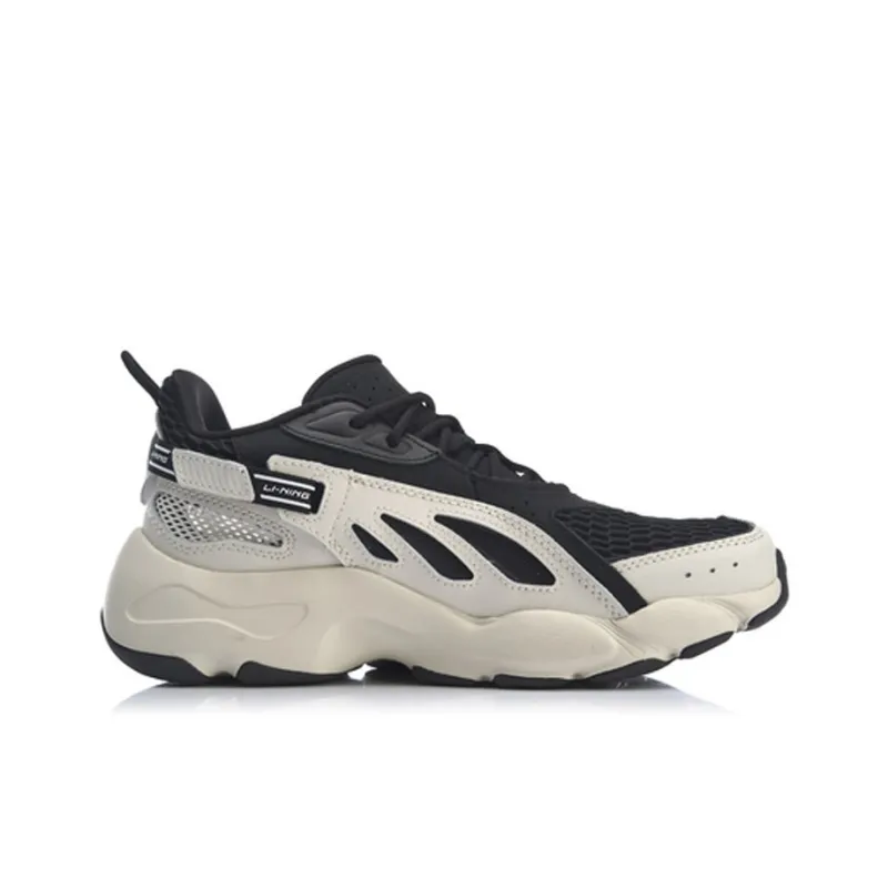 LINING Butterfly Lite Leather Men's Dad Shoes - White/Black/Dark Blue-2