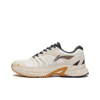 LiNing Pick Up The Light Durable Breathable Low Top Running Shoes Men's Ecru