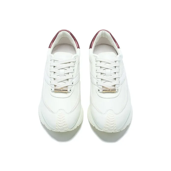LI NING 1990 Zhengrong Anti Slip Wear Resistant Low Top Sports Casual Shoes Women's White Red-2