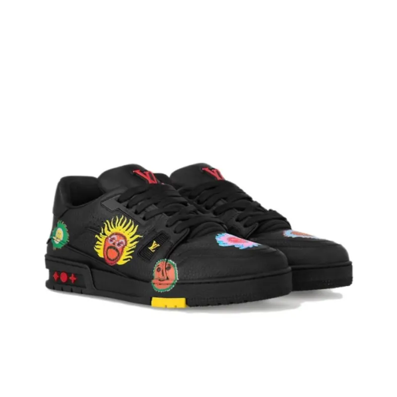 LOUIS VUITTON X Yayoi Kusama Sneaker 'Black With Icons'-1