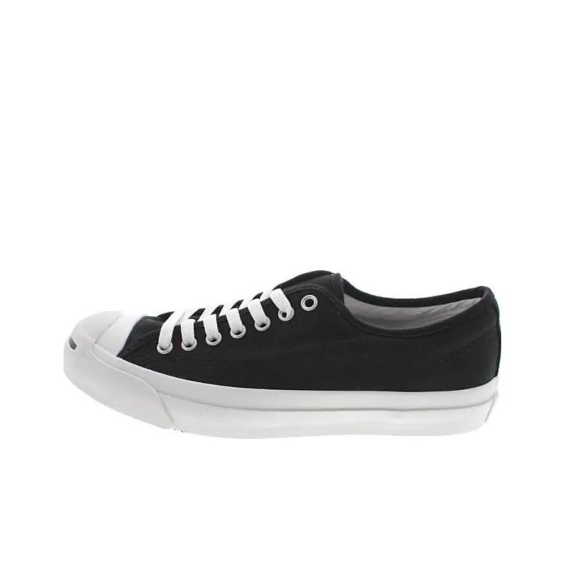 Converse Jack Purcell Laugh Anti Slip Wear Resistant Low Top Canvas Shoes Women's Black White-0