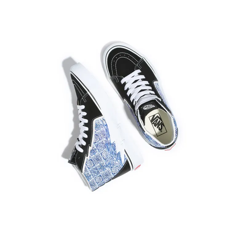 Vans Sk8 Hi Bolt Casual Fashion High Top Shoes 'Liquify Black Blue'-3