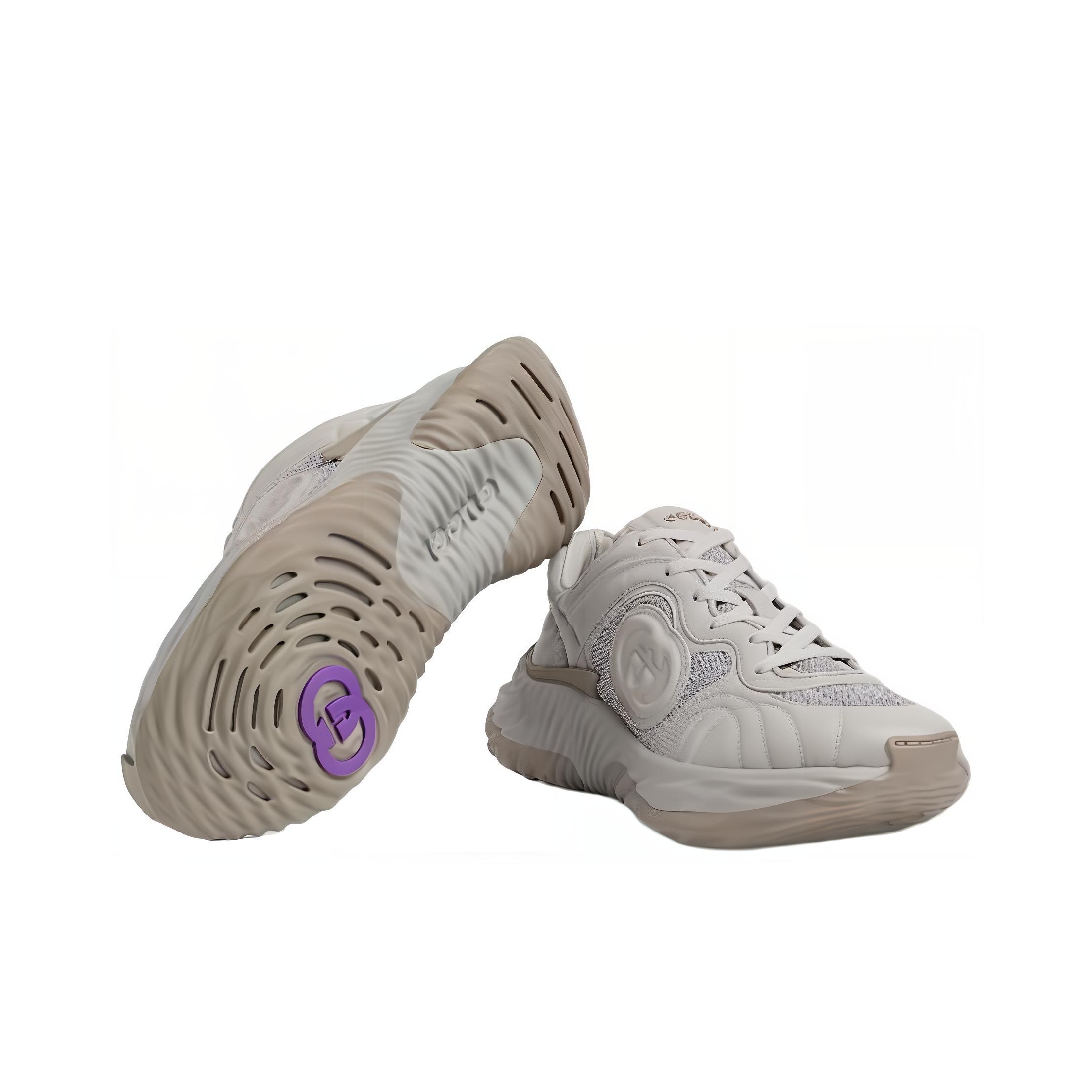 スニーカー Gucci Ripple Sneakers With Textured Upper グッチ リップル〕メンズ スニーカーオフホワイト レザー