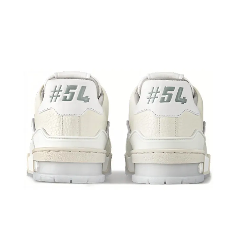 LOUIS VUITTON Trainer Cream White Grey Signature Women's-3