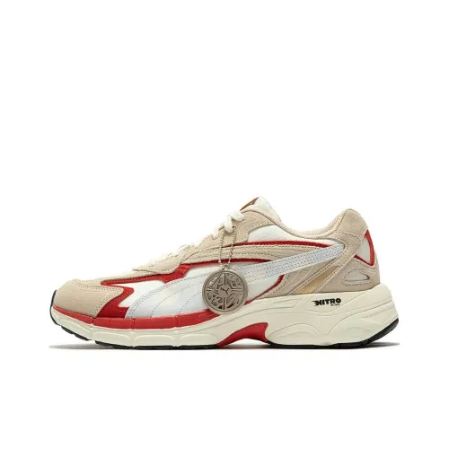 PUMA Tevaris Nitro Casual Shoes Unisex Mid-Top Beige/Red