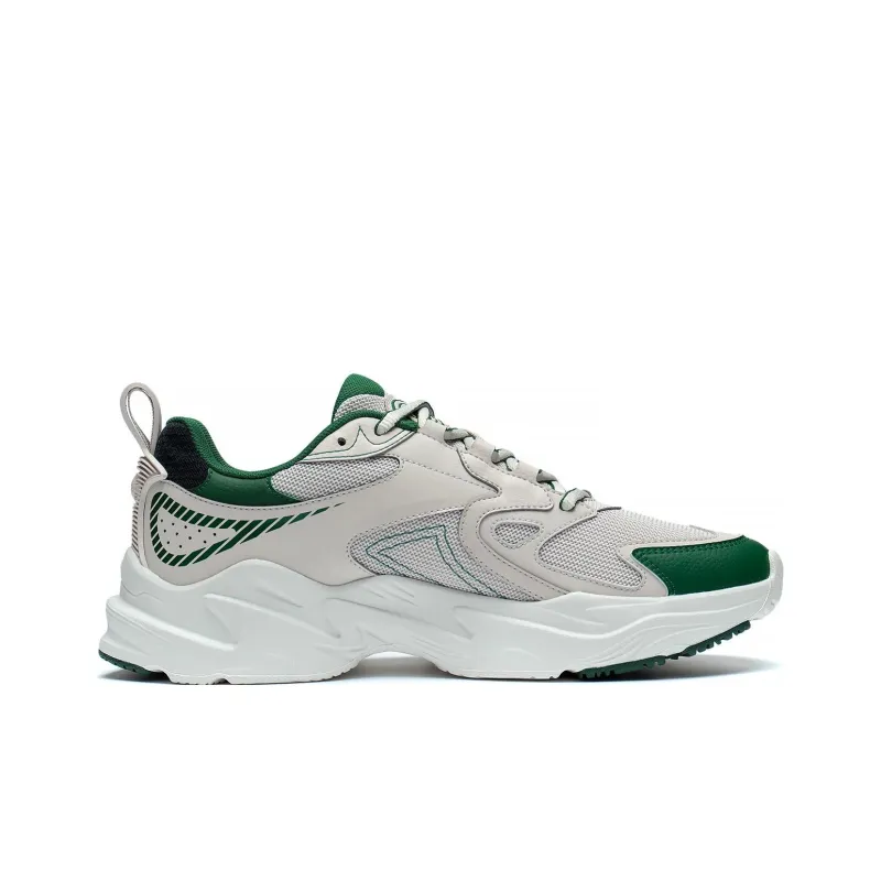 LiNing Meteor Cushioning Anti Slip And Wear Resistant Low Top Running Shoes Oat Gray Spruce Green-1