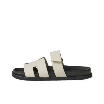 HERMES Chypre Sandal Blanc Epsom Leather M
