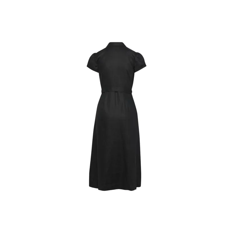 ARITZIA Wilfred Shirt Linen Dress Short-Sleeved Dresses Women's Black-1