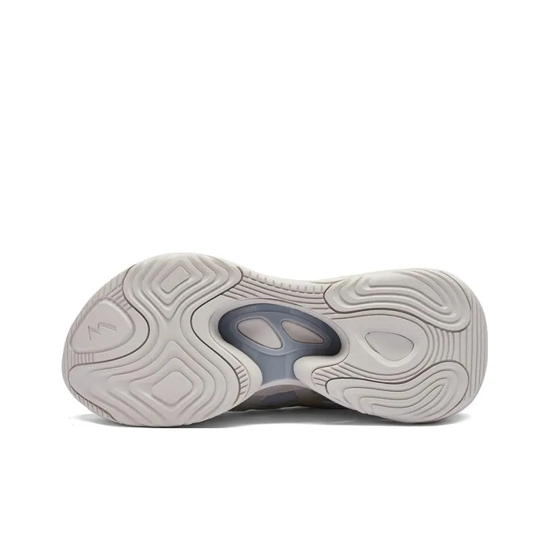 361° Shock Absorbers With Slip Resistant And Abrasion Resistant Properties Low Top Running Shoes Men's Gray White-5