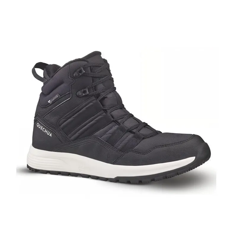 DECATHLON SH500 Anti Slip Wear Resistant Waterproof Breathable Warm High Top Trekking Shoes Men's Black-1