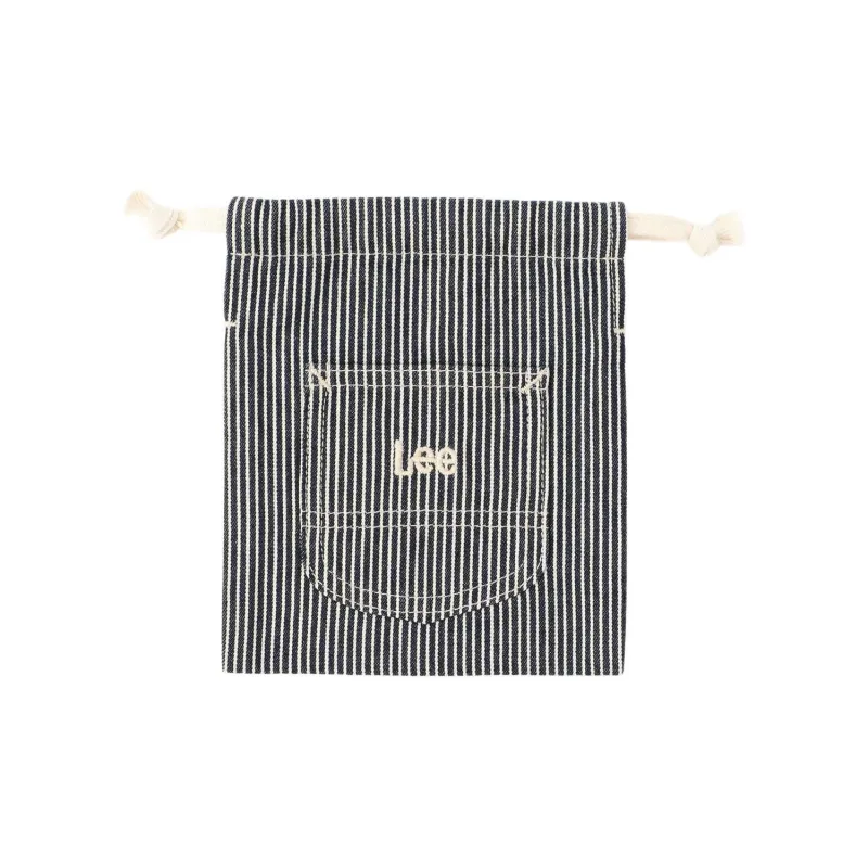 Lee Cotton Drawstring Bag Coin Purse Small Size Women's Black White-1