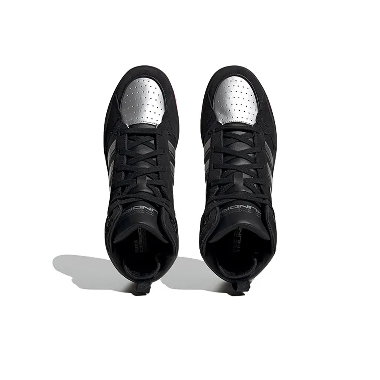 Adidas Neo 100DB Mid Basketball Shoes 'Black Metallic Silver'-4
