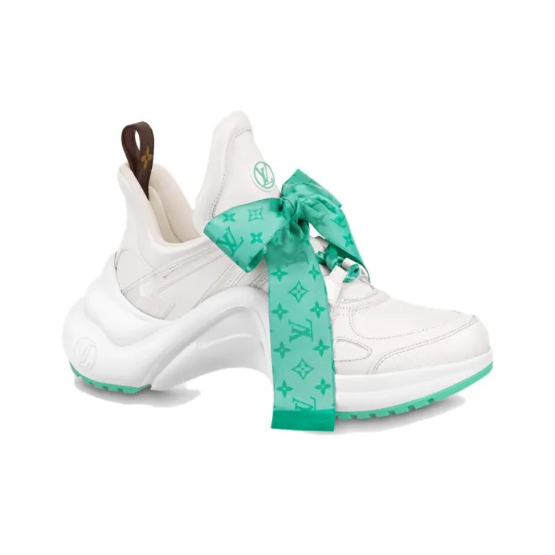 LOUIS VUITTON Archlight 1.0 Sneakers 'White With Green Monogram Ribbon' Women's-1