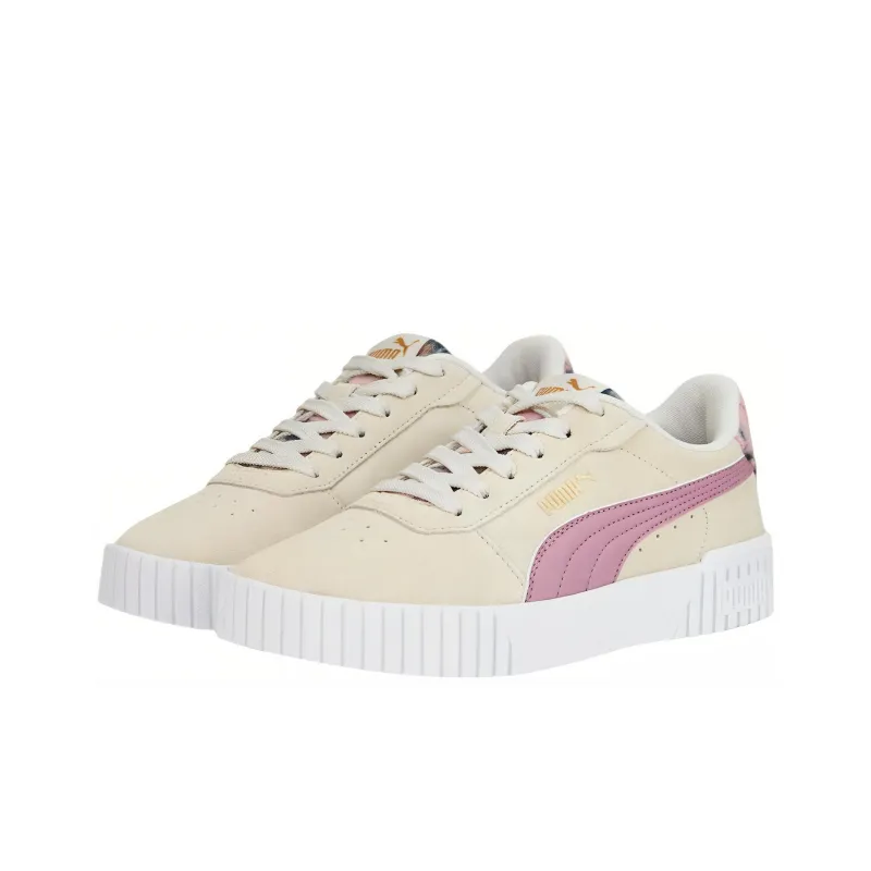 PUMA Carina 2.0 Anti-Slip Wear-Resistant Low-Top Skateboard Shoes Women's Beige Pink-2