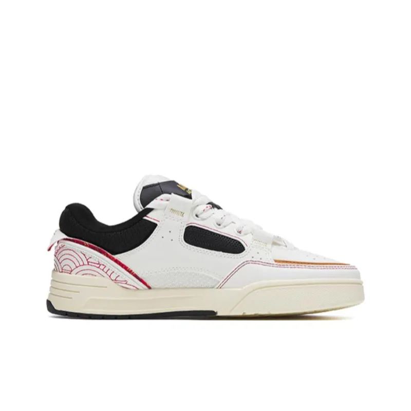 Anta Qie Jie Anti Slip Wear Resistant Low Top Skateboard Shoes Men's White Black Red Good Things Happen-1