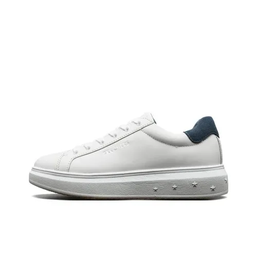 Skechers Street High Non-slip Lightweight Low-Top Skateboard Shoes Women's White Blue