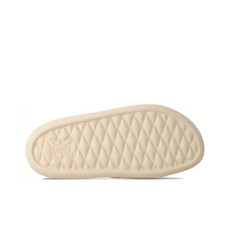 LOUIS VUITTON Waterfront Abrasion Resistant Slide Slippers Men's Beige-4