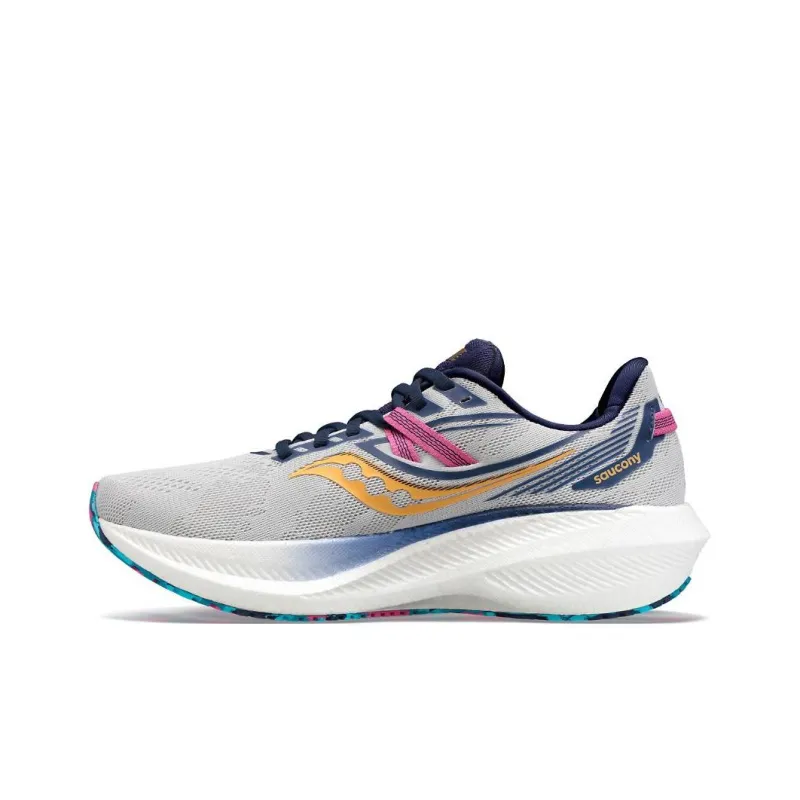Saucony Triumph 20 Water-Resistant Cushioning With Breathable Coverage Low-Top Running Shoes Women's Gray Loose Fit-0