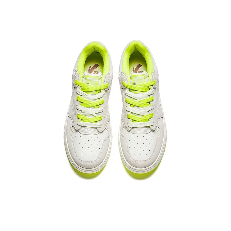 Anta Street Naughty Green Apple Slip Resistant Cushioning Lightweight Low Top Skateboard Shoes Men's White Yellow-2