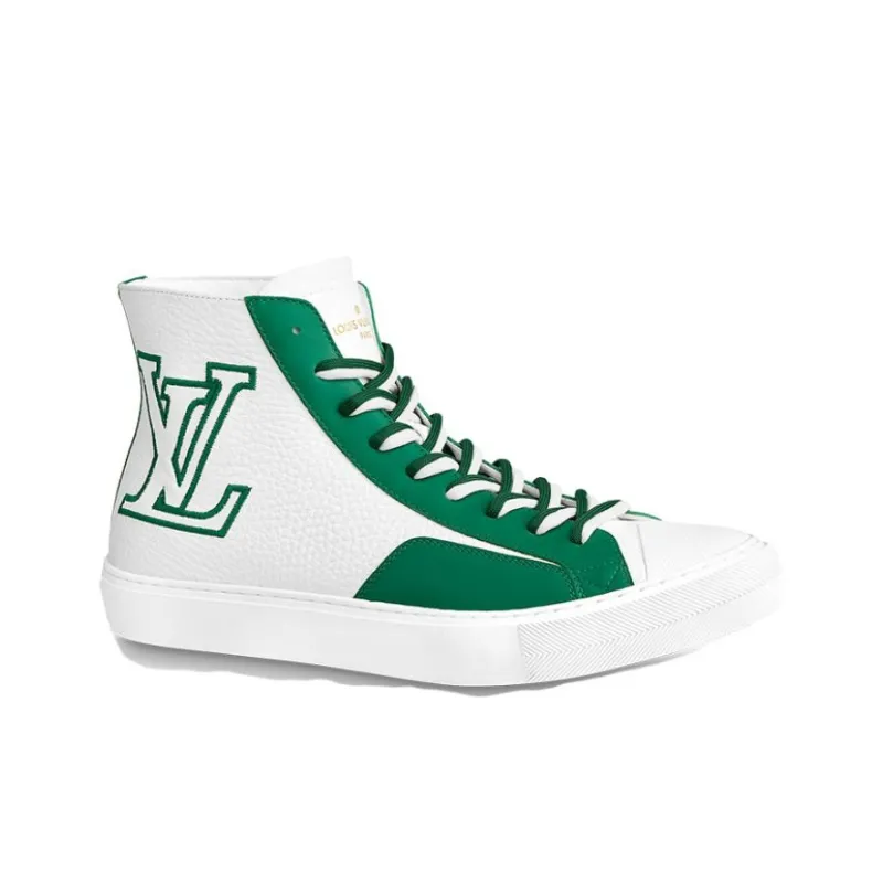 LOUIS VUITTON Tattoo Ankle Sneakers 'White Green'-1