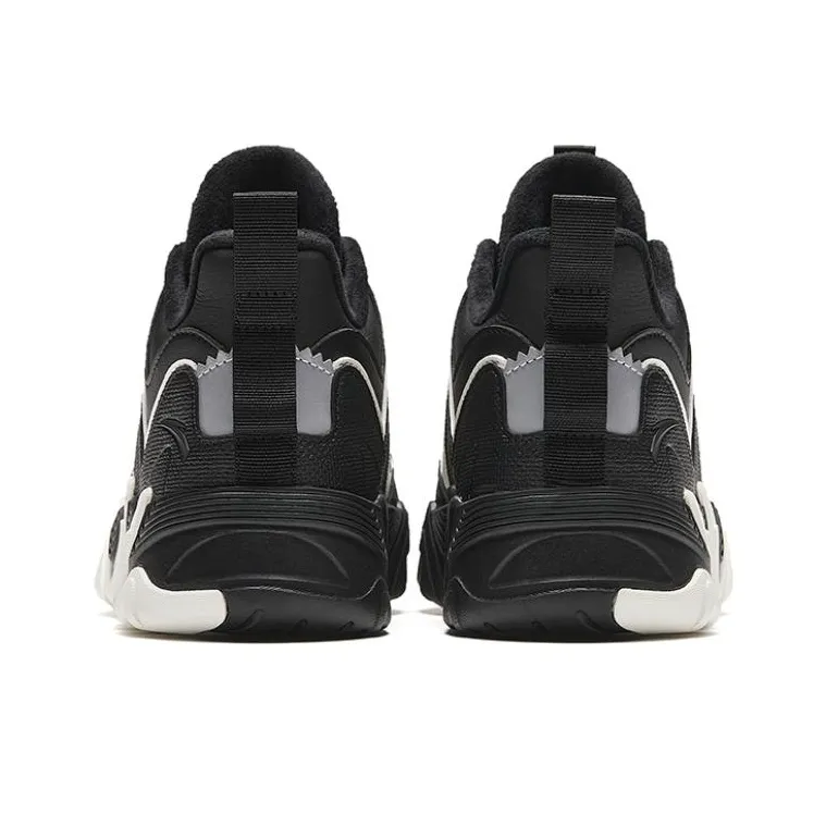 Anta Back Wave 1.0 Cushioning Wear-Resistant Low-Top Casual Shoes Men's Black White-3