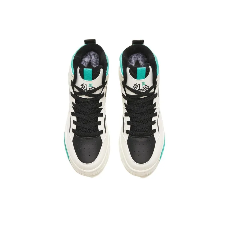 Anta Flame 3.0 Non slip Wear resistant Shock Absorption High Top Skateboard Shoes Men's Black Blue-2