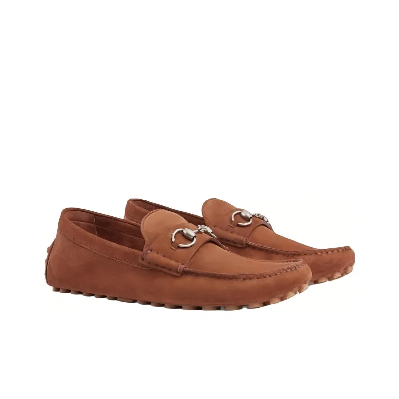 GUCCI Horsebit Beanie Shoes Men's Brown-2