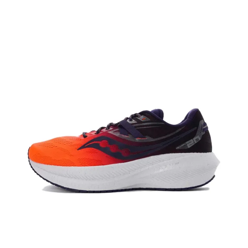 Saucony Triumph 20 Cushioning Anti Slip And Wear Resistant Low Top Marathon Running Shoes Men's Orange Red-0