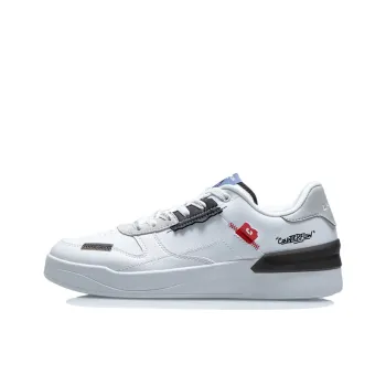 LiNing CF Recombined Breathable Lightweight Wear Resistant Slip Resistant Low Top Skateboard Shoes Men's White Gray