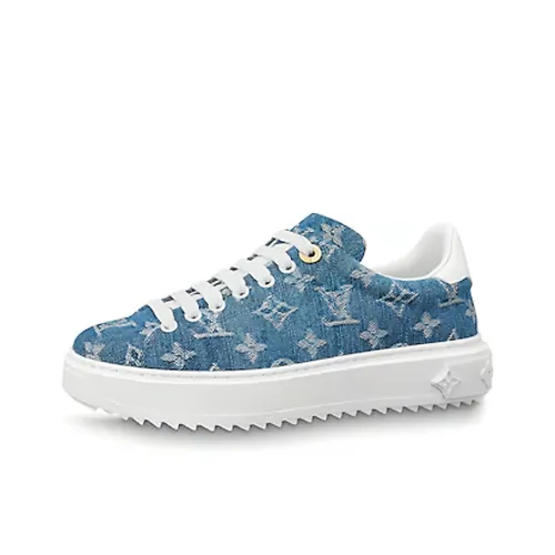 LOUIS VUITTON Time Out Sneakers Denim Blue Women's