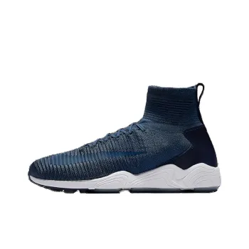 Nike Zoom Mercurial Flyknit Anti-Slip Wear-Resistant High-Top Casual Shoes Unisex Blue