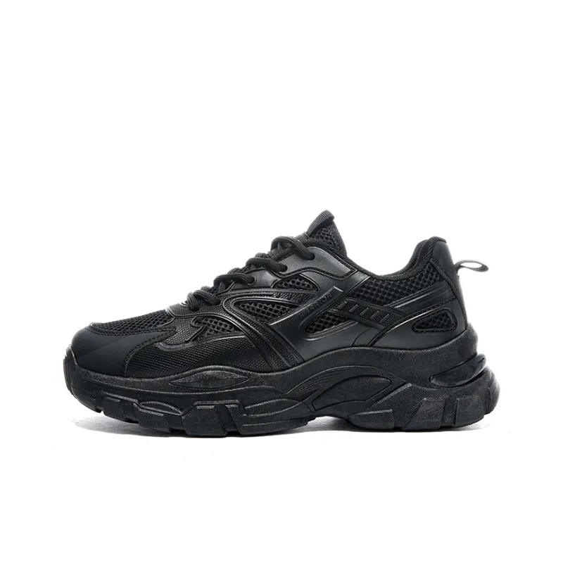 Warrior Wear Resistant Breathable Slip Resistant Low Top Chunky Sneakers Women's Phantom Black-0