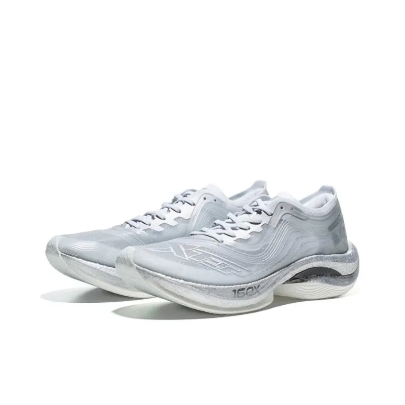 XTEP 160X 3.0 Cushioning Anti Slip And Wear Resistant Low Top Running Shoes Women's Gray Silver-2
