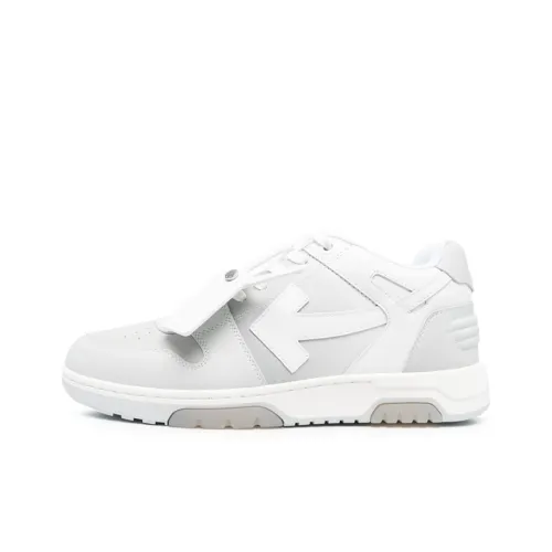 OFF-WHITE Out Of Office OOO Low Tops White Gray