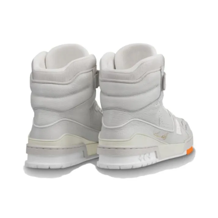 LOUIS VUITTON Lv Men's Trainer Sports Shoes Gray/White-3