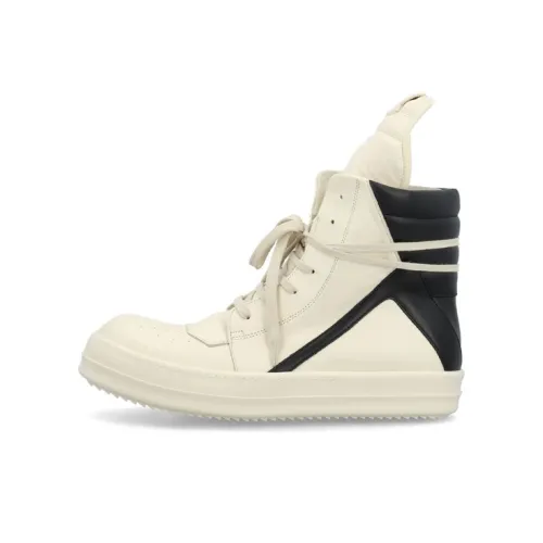 RICK OWENS/RO Geobasket Stylish Skateboarding Shoes Men's White Black