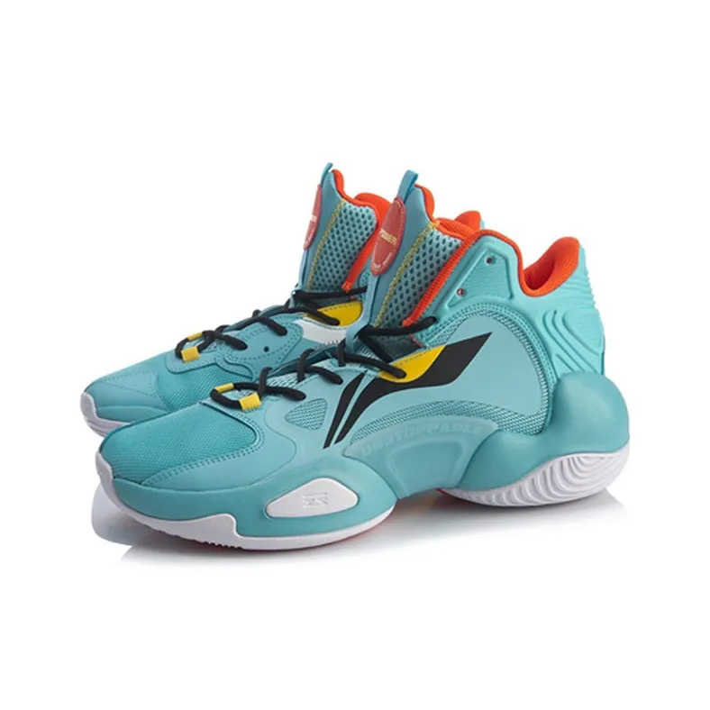 LiNing Power 6 V2 Cushioned Slip Resistant Mid Top Basketball Shoes Men's Blue-2
