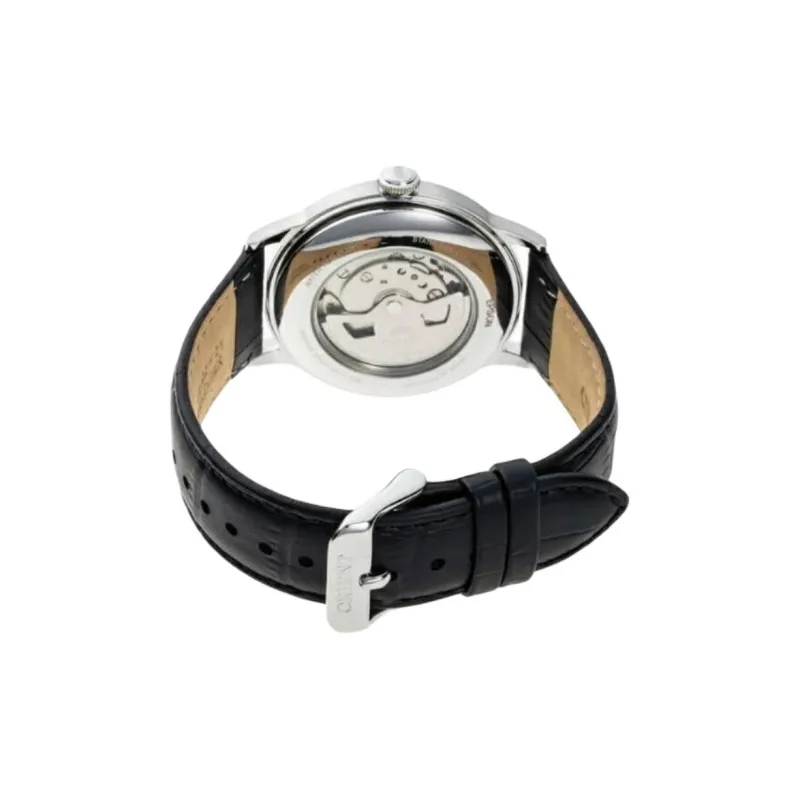 ORIENT Automatic/Manual Mechanical Movement Leather Strap Watch Unisex White Dial-2