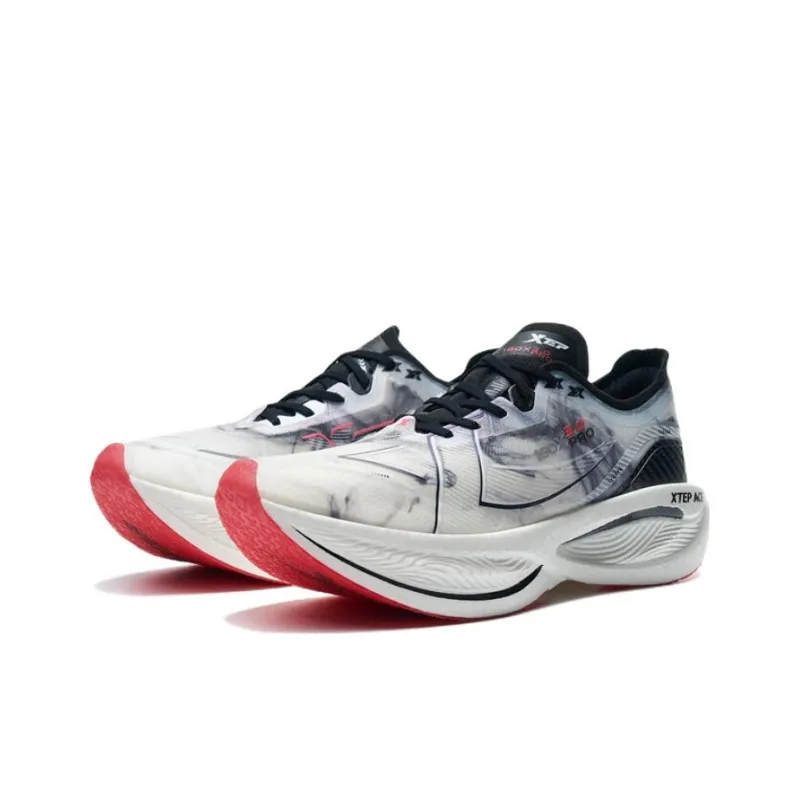 XTEP 160X 3.0 Pro Cushioning Anti-Slip And Wear-Resistant Lightweight Rebound Low-Top Running Shoes Men's White Black-2