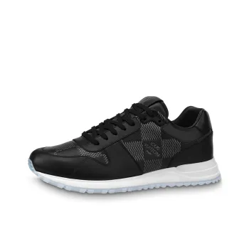 LOUIS VUITTON Run Away Sneakers 'Black With White Plaid'