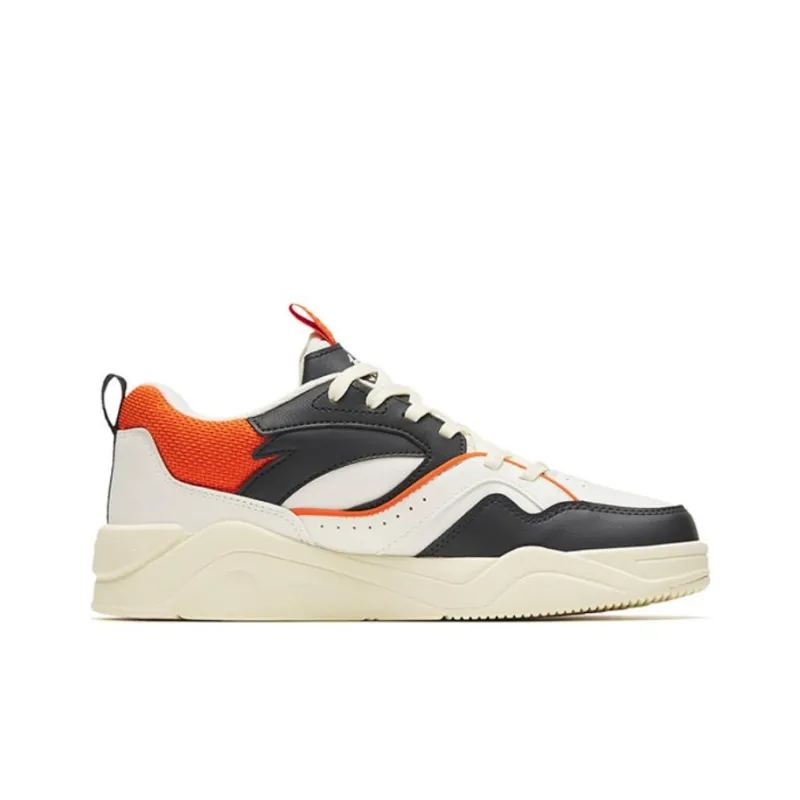 Anta Flame 3.0 Lightweight Cushioning Low Top Skateboard Shoes Men's White Orange-1