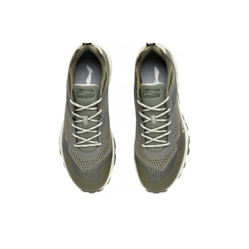 LiNing Gundam Abrasion Resistant Breathable Low Top Running Shoes Men's Green-3